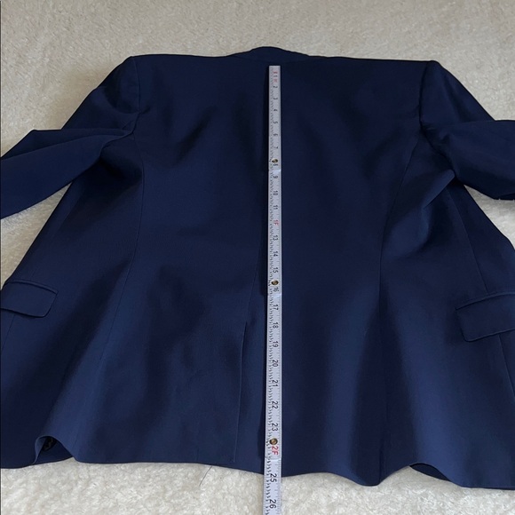 Theory CL Staple Collarless Traceable Wool Blazer Sea Blue 8 - Picture 5 of 11